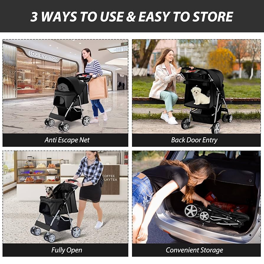 Amazon.com: Unisakey 4 Wheels Pet Stroller for Small Medium